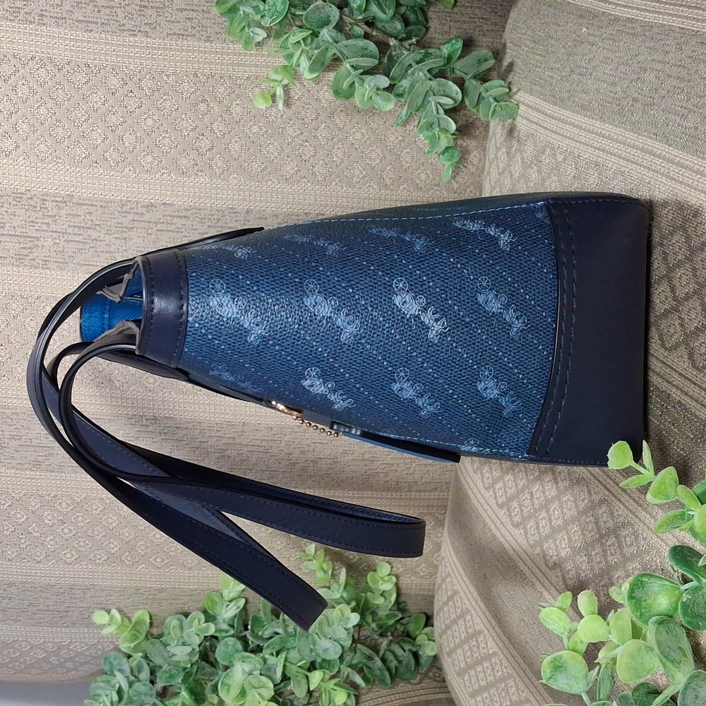 Coach Navy Blue Monogram Tote - Picture 4 of 16